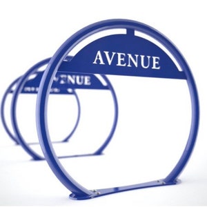 Avenue Bike Rack - Custom Name or Logo - Modern - Contemporary - City Park - School -  Business Location - College Campus