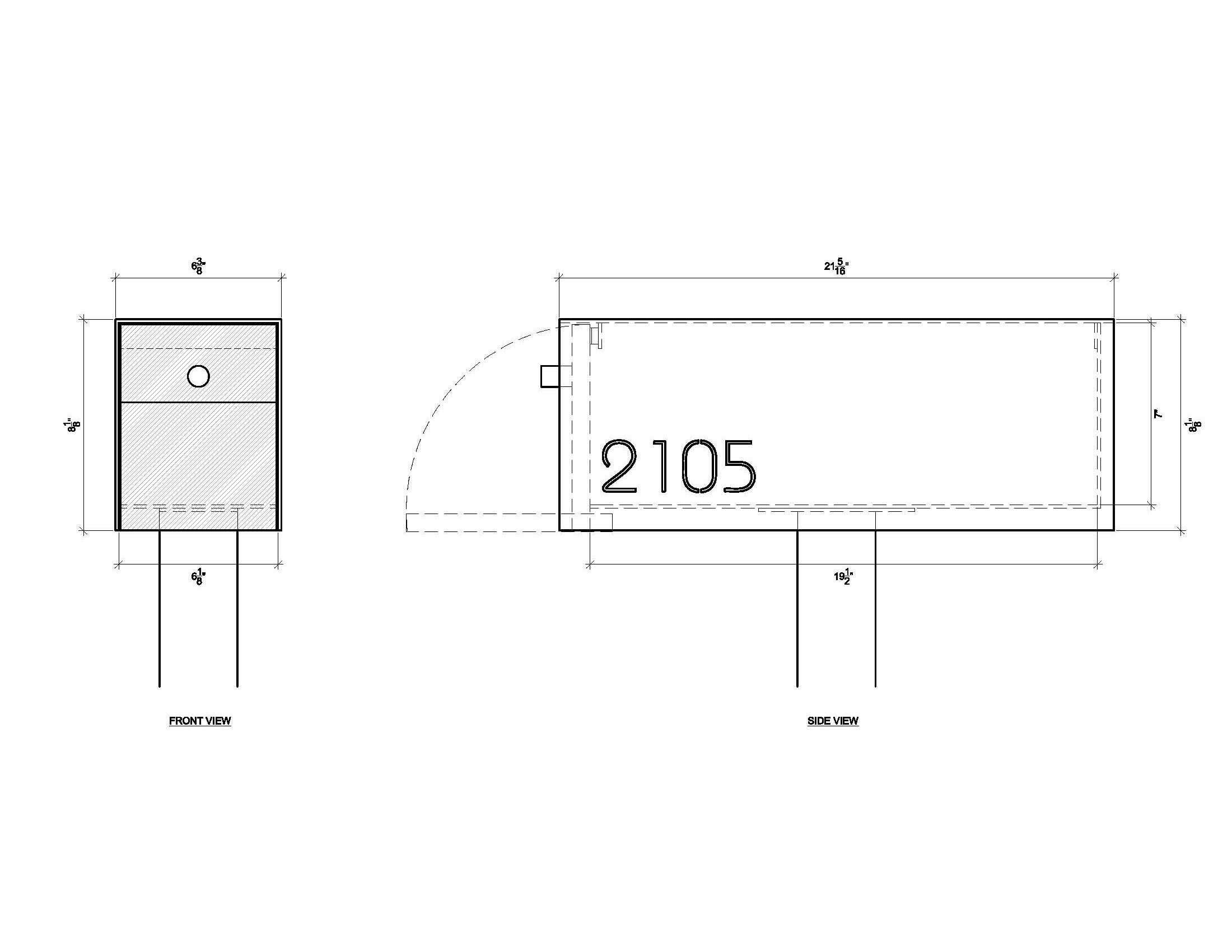 Mailbox With THROUGH CUT Address Numbers Custom Modern and Etsy