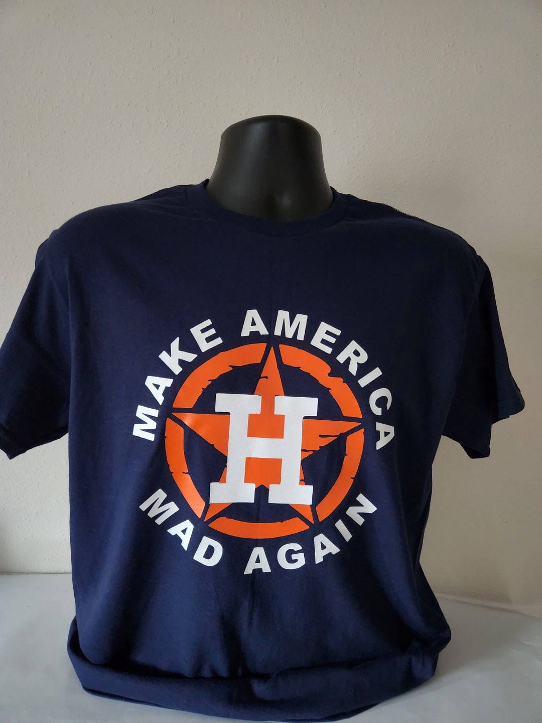 Astros Make America Mad Again Navy Crew Tshirt Houston Etsy