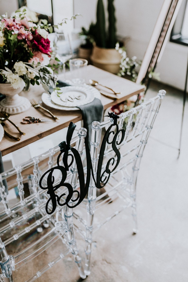 Monogram Chair Sign Wedding Chair Sign Laser Cut Chair Sign Decorations For Sweetheart Table Monogram Wedding Decorations