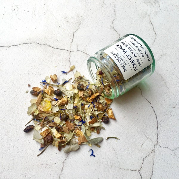 Forest Walk Hand Blended Loose Incense With Resins, Herbs, Woods, Spices And Flowers. Grounding, Invigorating  And Balancing Blend