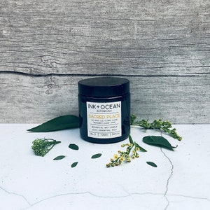 Sacred Place Aromatherapy Ho Wood, Ylang Ylang, Bergamot And Clary Sage Essential Oil Organic Plant Wax Candle In An Amber Pharmacy Jar image 3