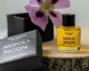 Neroli Moon - Natural Botanical Vegan Perfume Oil. Neroli, Narcissus, Citrus, Grass, Sage, Chamomile. Gift boxed.