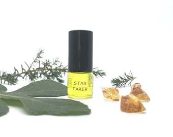 2ml Sample - Star Taker Natural Botanical Vegan Perfume Oil. Earthy Woody Herbaceous. Patchouli, Lemon, Cardamom, Bergamot, Lavender.