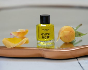 Gypsy Rose Natural Botanical Vegan Perfume Oil. Rose, Gardenia, Green Tea Essential oils And Jojobal Oil, Gift Boxed. Parfum Botanique.