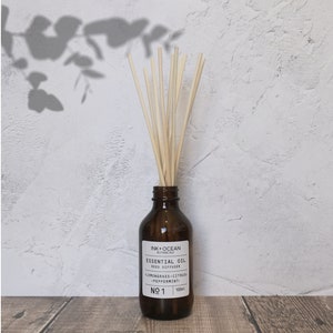 Lemongrass, Peppermint And Grapefruit Essential Oil Artisan Aromatherapy Reed Diffuser, Home Fragrance