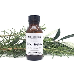 Handcrafted Relaxing Massage, Body and bath Oil, Made With Essential Oils, Chamomile, Fennel,Peppermint And Lavender