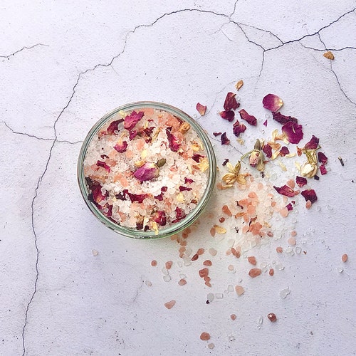 Rose Petal Himalayan and Epsom Salt Rose Bath Salts With Etsy