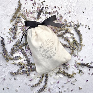 Singular herb Lavender dream pillow, pouch with organically grown garden lavender