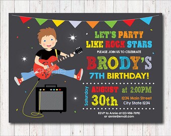 Guitar Invitation Etsy