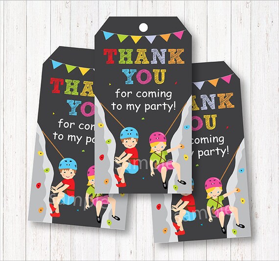 Digital Printable Invitation Rock Climbing Thank You Card Chalkboard 