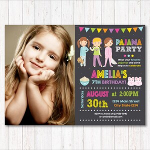 Invitation De Partie De Pyjama Invitation De Sommeil Etsy