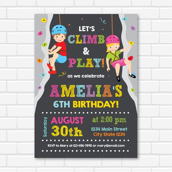 Invitation Descalade Invitation Descalade Anniversaire Etsy