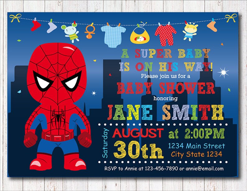Baby Spiderman Invitations 2
