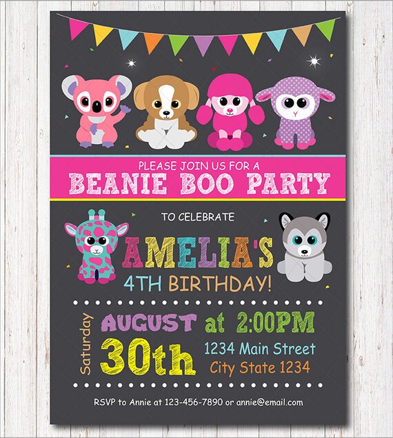 Beanie Boo Party Invitations 4