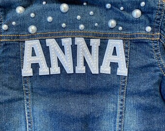 Toddler Pearl Personalized Denim Jacket