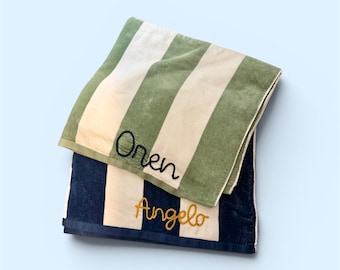 Hand Embroidered Personalized Beach Towels