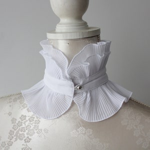 White collar necklace slim detachable pleated collar high collar shirt collar removeable accessories for women peter pan classic minimal