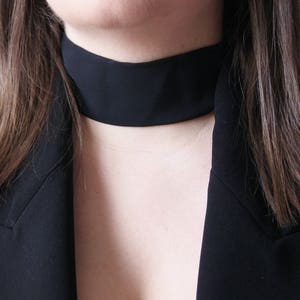 Skinny Scarf detachable removeable accessories for women Neck Scarf Narrow Scarf Black Choker Black Neck Tie Bow Scarf classic black white