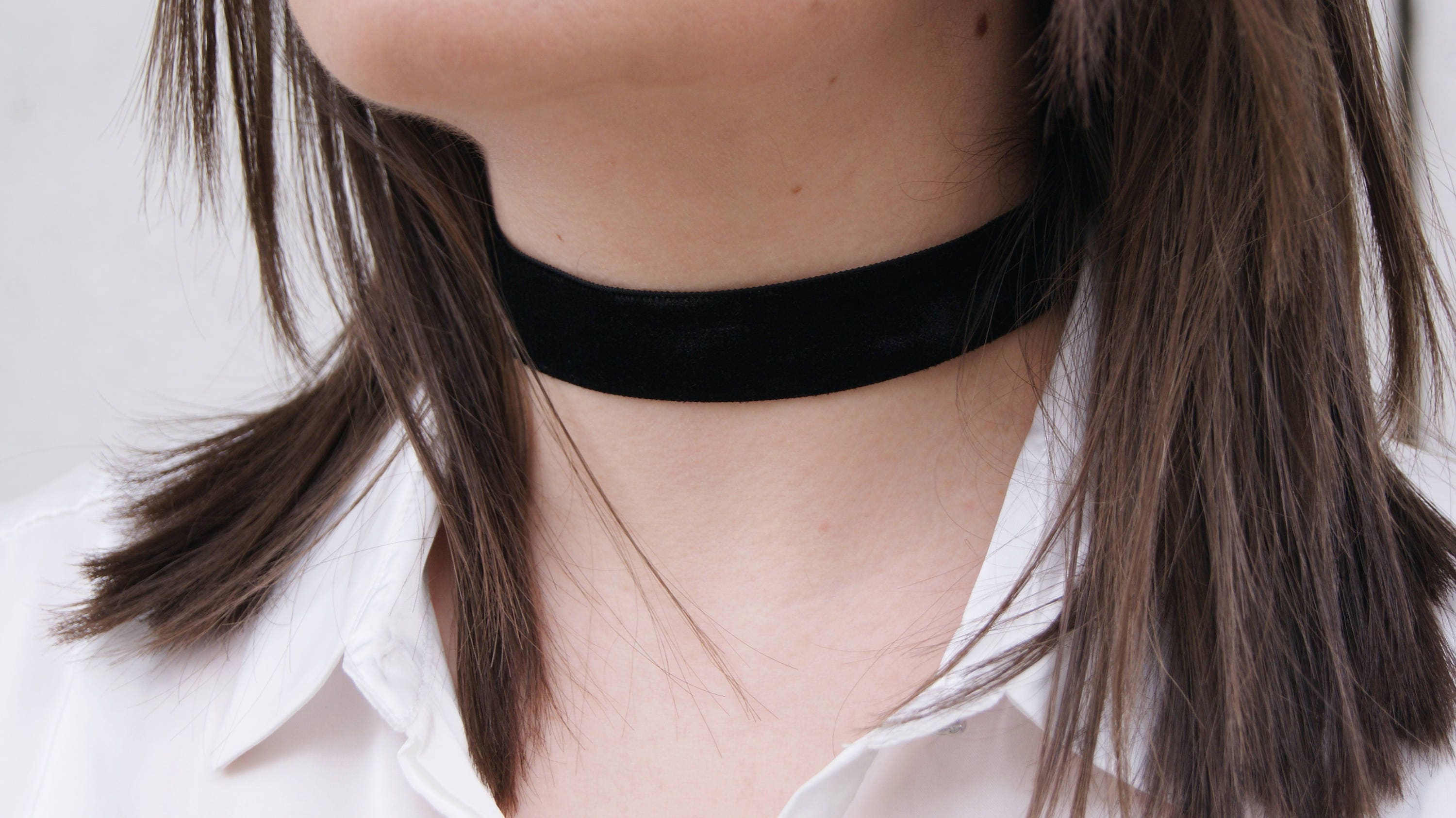 Black Wide Choker Necklace Neck Detachable - Etsy