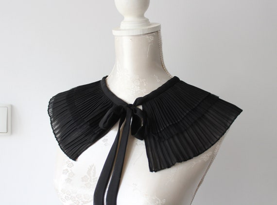 Black collar necklace detachable pleated collar victorian collar shirt collar removeable accessories for women peter pan classic minimal