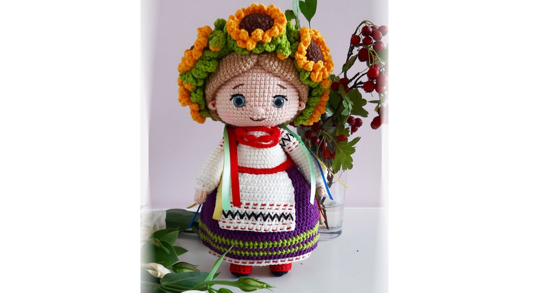 Украинская кукла с подсолнухами, подарок другу, украинский подарок ...