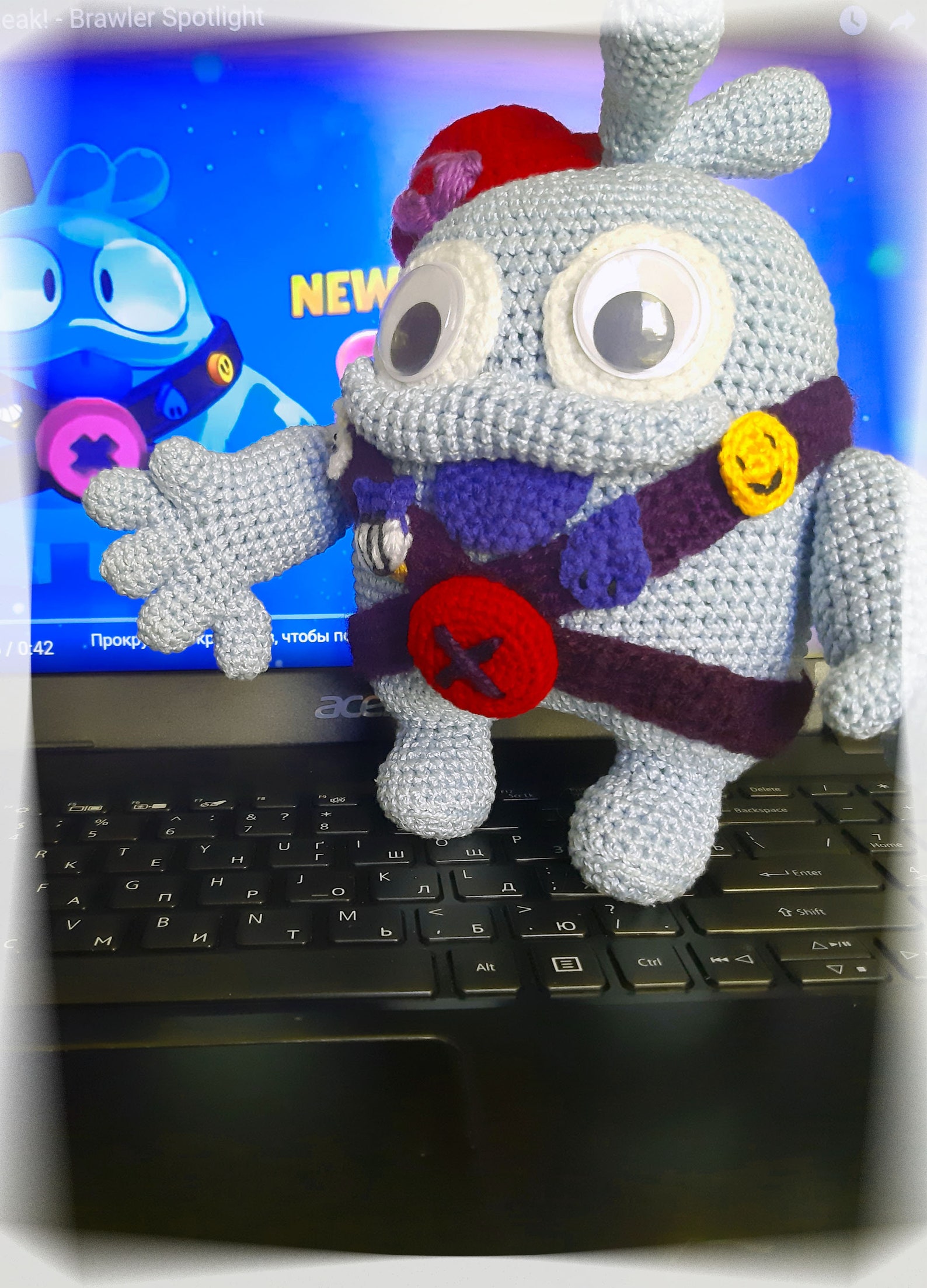 Squeak from Brawl Stars computer game hero Squeak amigurumi Etsy
