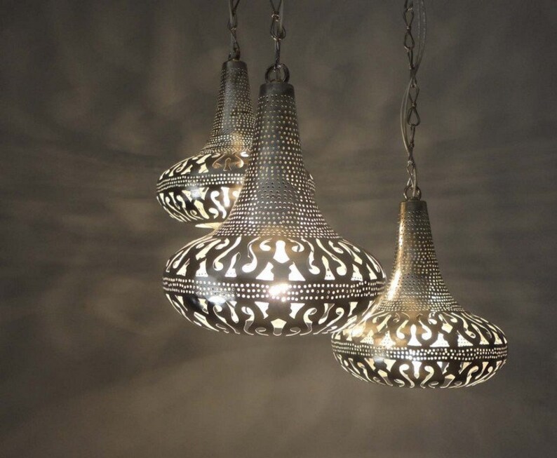 3 in 1 Pendant Moroccan Chandelier Boho Lamp Boho Lighting Etsy
