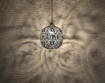 Pendant Light: Moroccan Brass with Rustic Eclectic Style - Handcrafted