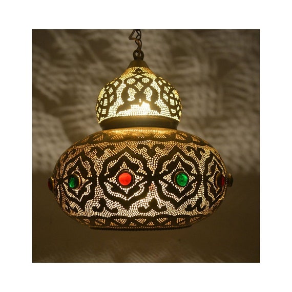 Brass Moroccan Pendant Light Moroccan Style Hanging Etsy