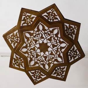 Lámpara de techo marroquí: empotrada en latón perforado a mano, 20"