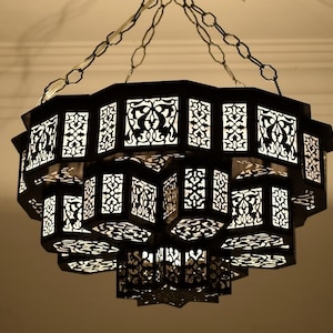 Moroccan Chandelier: Hand-Pierced Shadow Caster (Entryway Foyer, 20 Inch)