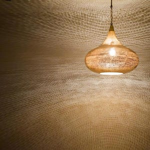 Moroccan Brass Pendant Lamp: Boho Perforated Ceiling Light