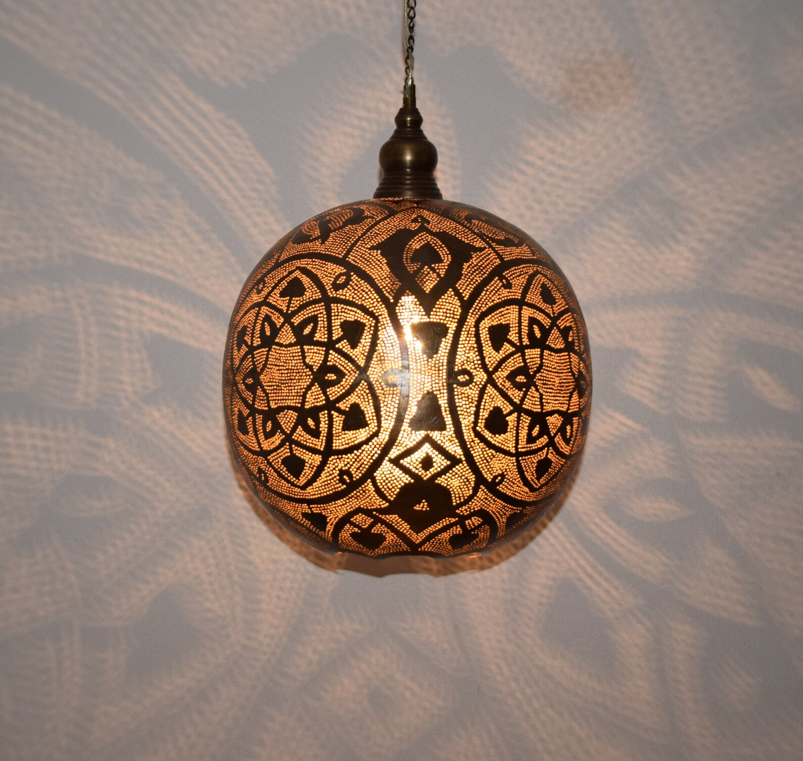Globe Bronze Pendant Light Shadespendant Light Etsy
