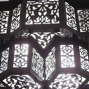 Moroccan Chandelier: Hand-Pierced Shadow Caster (Entryway Foyer, 20 Inch), view 7