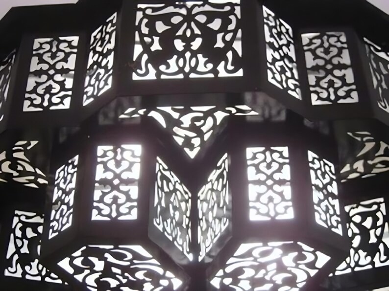 Moroccan Chandelier: Hand-Pierced Shadow Caster (Entryway Foyer, 20 Inch), view 7