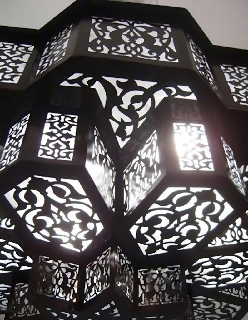 Moroccan Chandelier: Hand-Pierced Shadow Caster (Entryway Foyer, 20 Inch), view 6