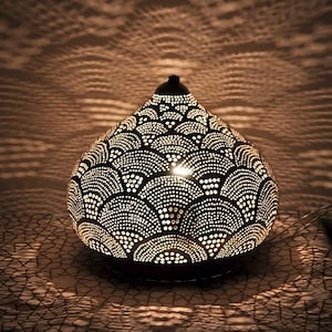 Black Moroccan Floor Lamp – Handmade Brass Lantern Ground Light for Cozy & Boho Decor