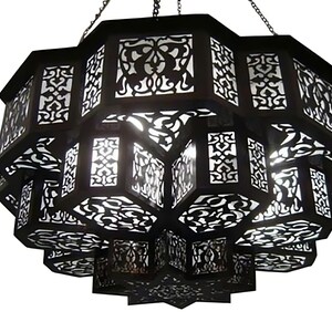 Moroccan Chandelier: Hand-Pierced Shadow Caster (Entryway Foyer, 20 Inch), view 2