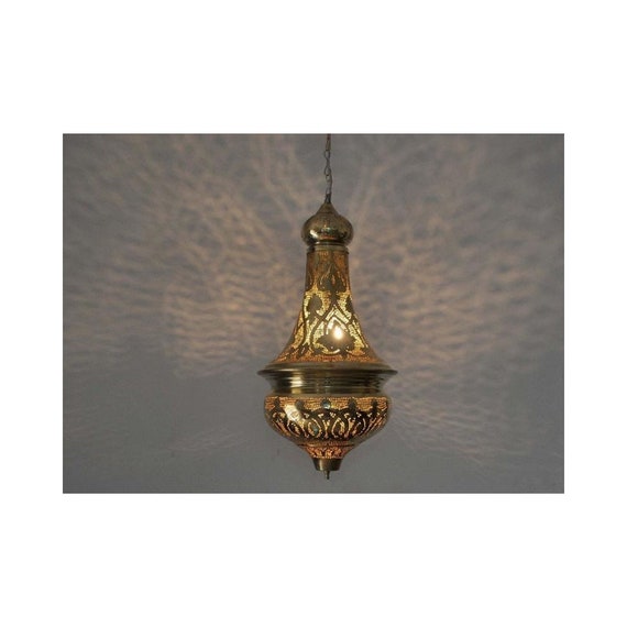 Gold Brass Moroccan Lamp Pendant Lighting Moroccan Pendant Etsy