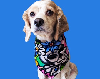 Street Skull Graffiti Tie On Dog Bandana by Cheffy and Co