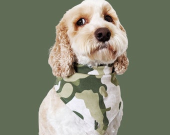 Camouflage Tie On Dog Bandana by Cheffy and Co