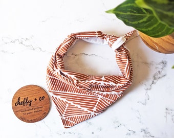 Boho Adobe Geo Tie On Dog Bandana by Cheffy and Co