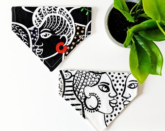 African Queen Slip On Dog Bandana by Cheffy and Co