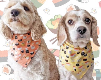 Sushi Mania Tie On Dog Bandana by Cheffy and Co