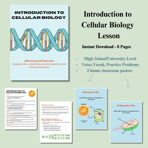 Cellular Biology Mini Lesson: AP/College Biology, Posters (Digital Download)