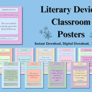 Literary Devices Classroom Posters - Classroom Decor - English Teacher - AP English - AP Literature - Middle School - High School