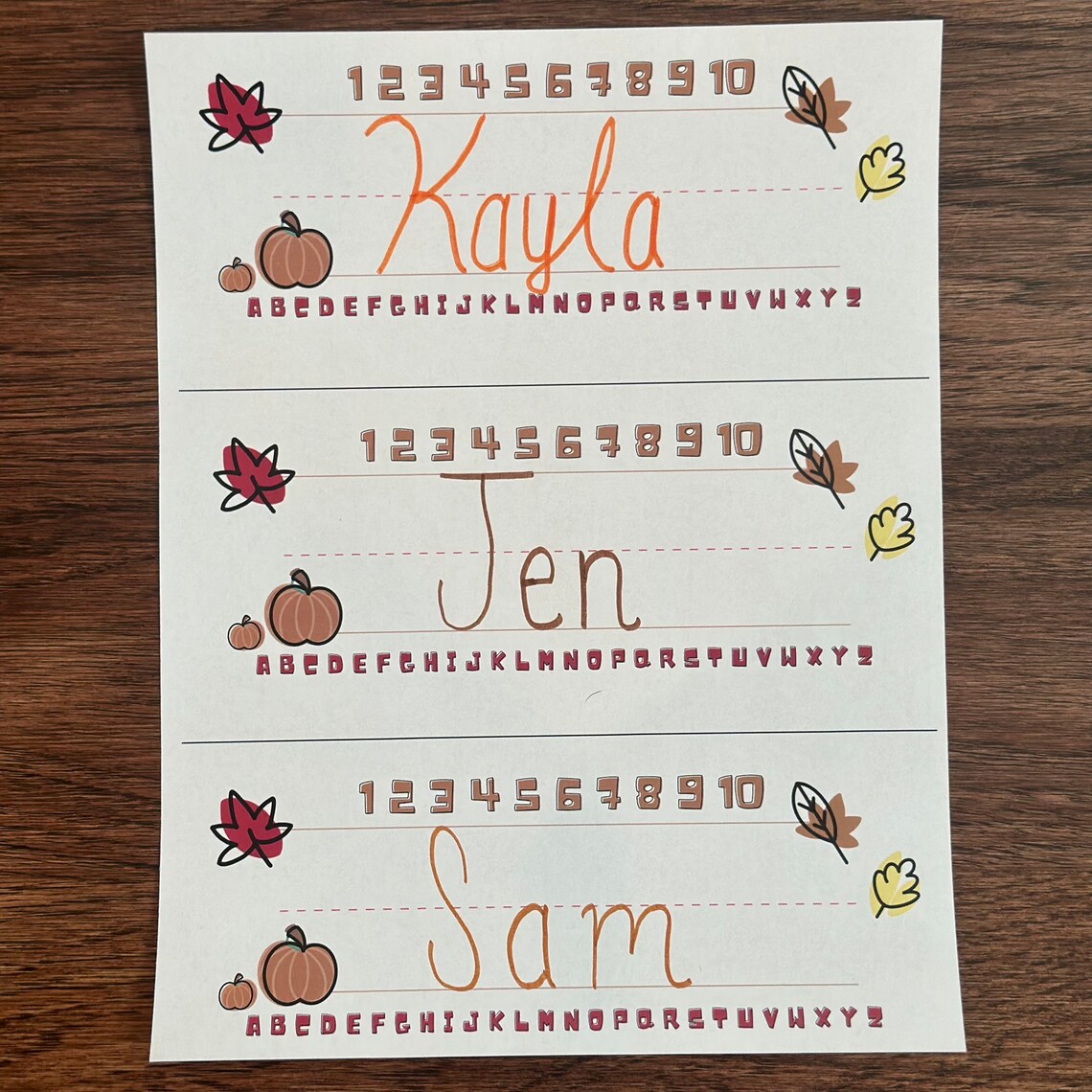 Fall Name Tags - Instant Download - Autumn Name Tags - Fall Printable ...