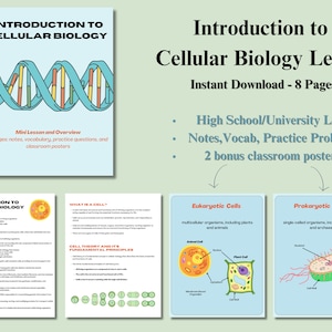 Introduction to Cellular Biology Mini Lesson - Instant Download - Science Lesson - Teacher - Posters - AP Biology - College Biology