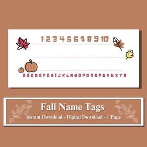Fall Classroom Name Tags: Autumn Leaves & Pumpkins - Printable Classroom Decor (PDF Download)